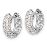 14k White Gold 3/4 carat Lab Grown Diamond VS/SI+ G+ Complete Hinged Hoop Earrings